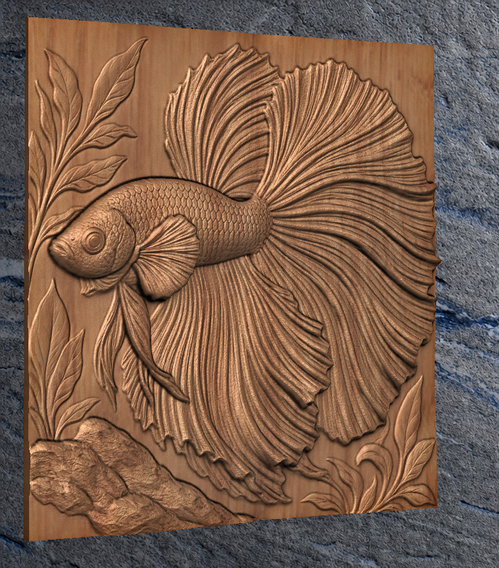 Betta Fish 2 CNC File- Betta Fish