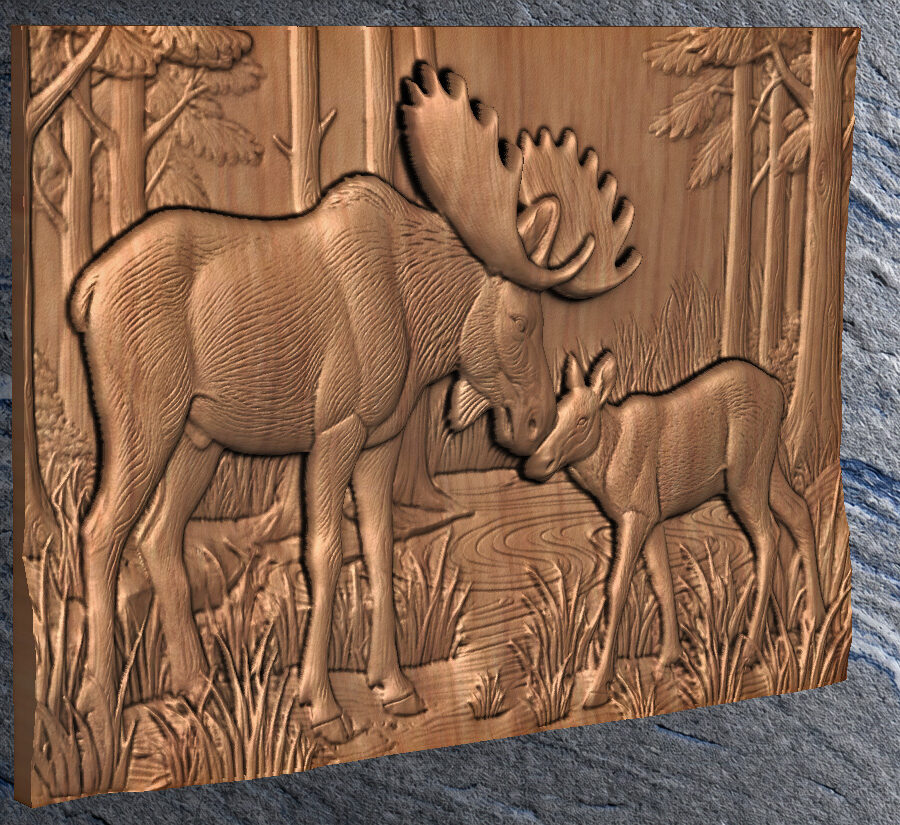 Moose and Calf 2 CNC File-Moose and Calf