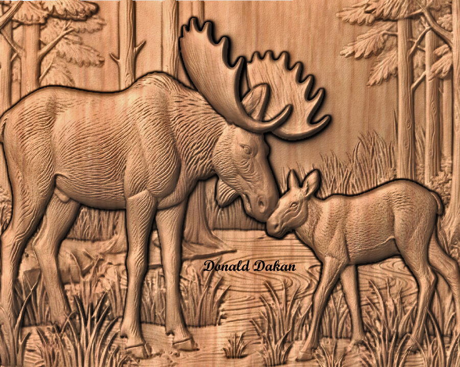 Moose and Calf CNC File-Moose and Calf