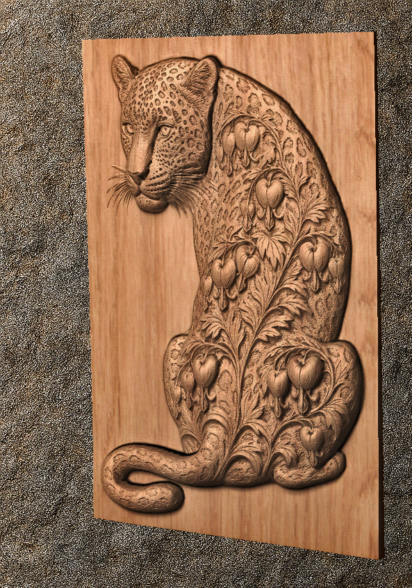Ornate Leopard 1 Ornate Leopard STL File for CNC Router