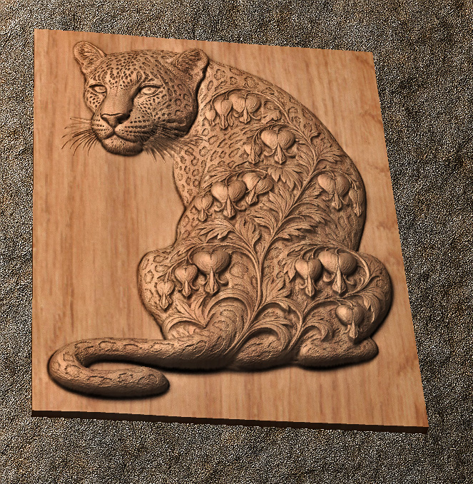Ornate Leopard 3 Ornate Leopard STL File for CNC Router