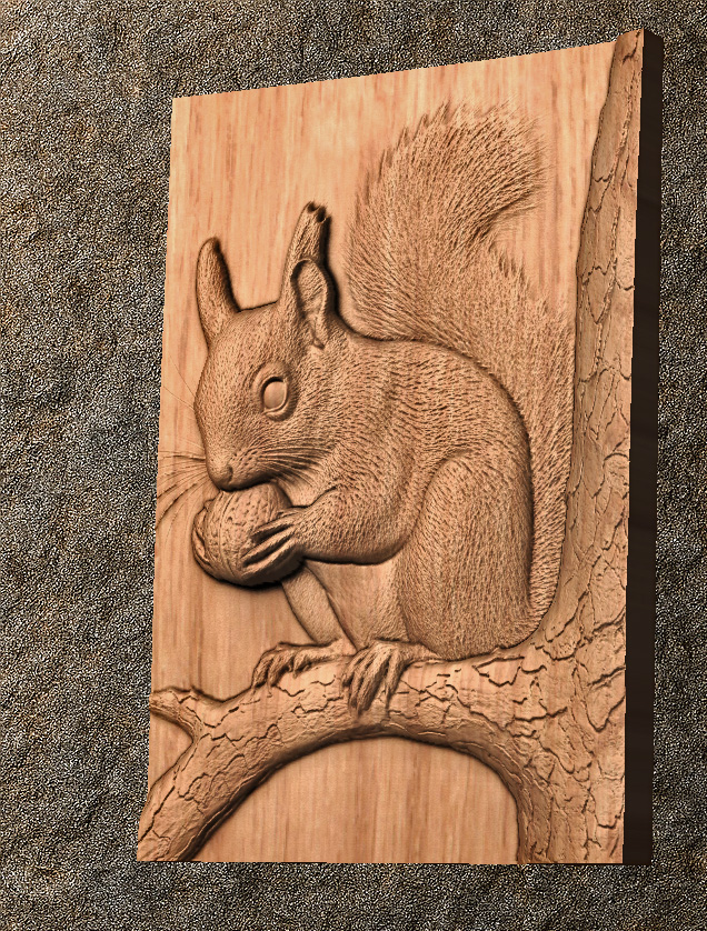 Squarel and Nu 1 Squirrel and Nut STL File for CNC Router