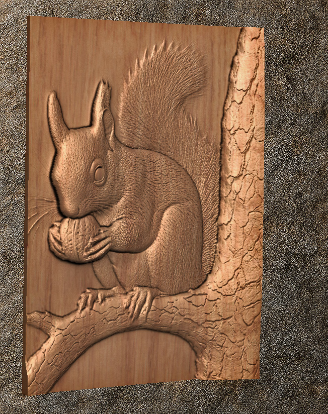 Squarel and Nu 2 Squirrel and Nut STL File for CNC Router