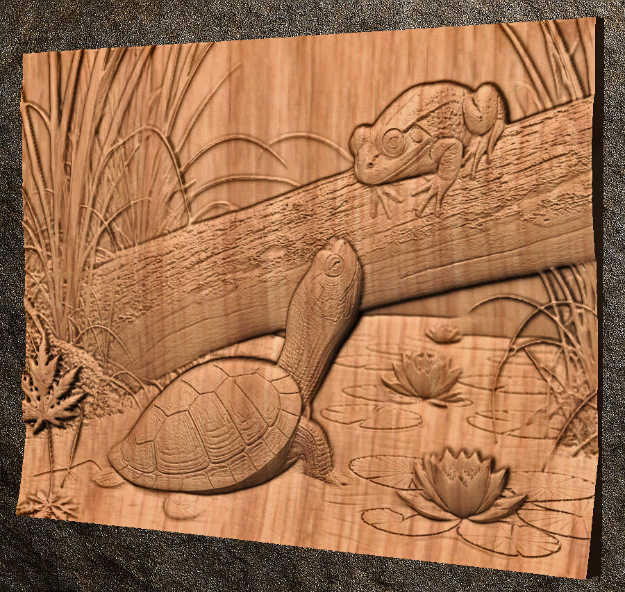 Turtle and Frog 1 CNC File - Turtle and Frog