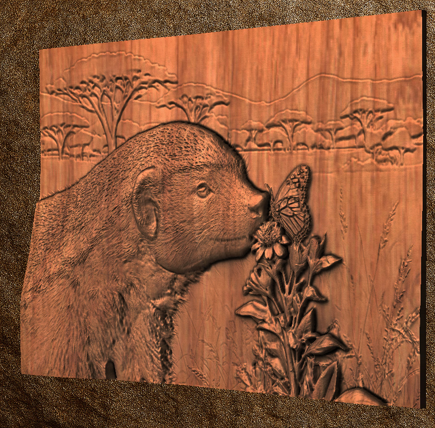 badger 1 STL 3D File –Honey Badger and Butterfly