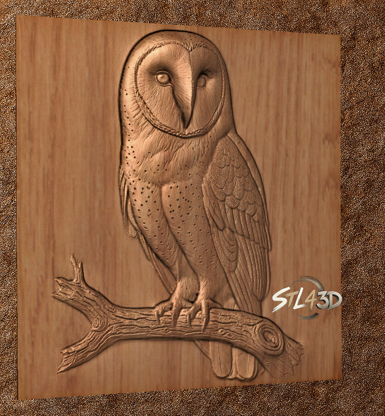 Barn Owl STL File for CNC Router & Wood Carving