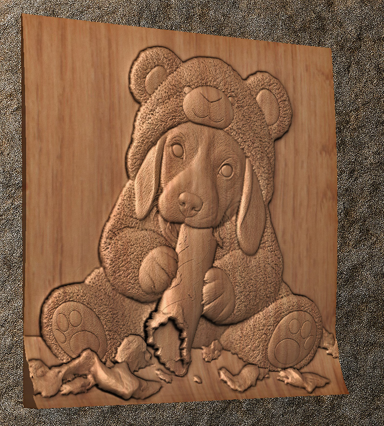 Beagle Dress as Bear 1 Beagle Dress as Bear CNC File for CNC Router