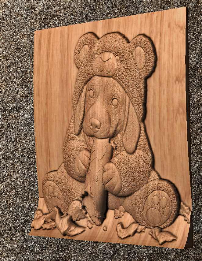 Beagle Dress as Bear 2 Beagle Dress as Bear CNC File for CNC Router