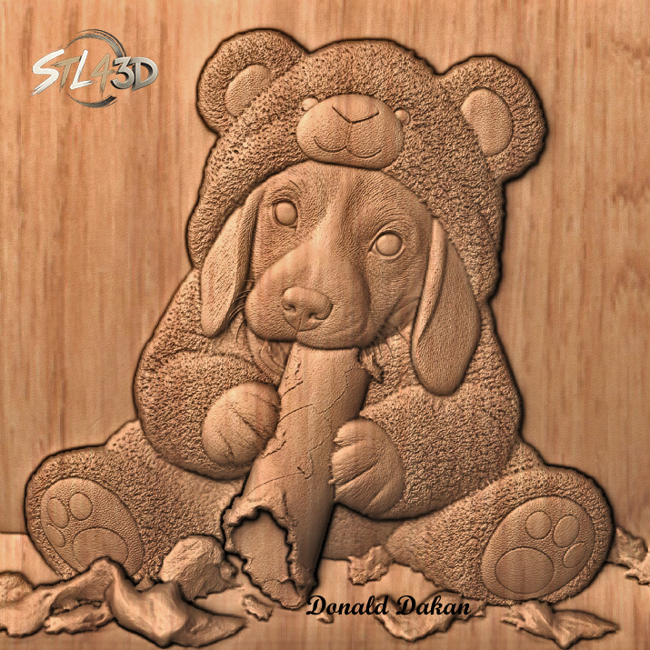 Beagle Dress as Bear CNC File for CNC Router