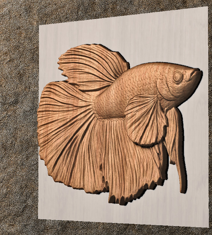 Betta Fish – STL CNC File for Wood Carving