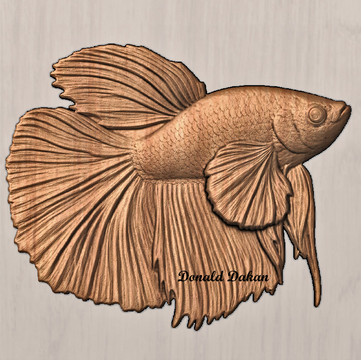 Betta Fish – STL CNC File for Wood Carving