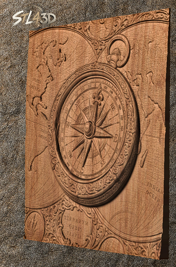 Compass STL File for CNC Router