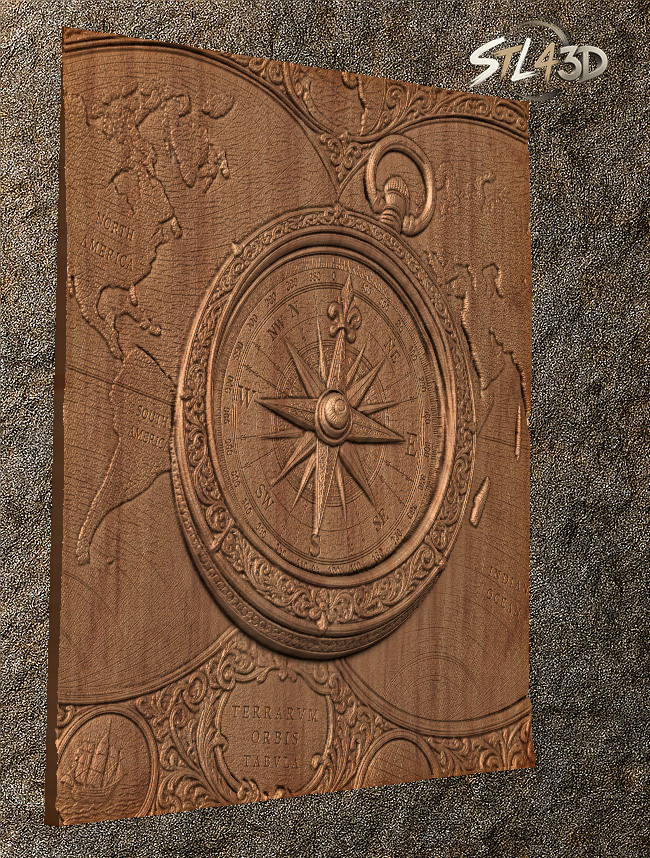 Compass STL File for CNC Router