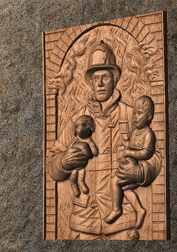 Firefighter Rescue 1 Firefighter Rescue – STL CNC File for Wood Carving