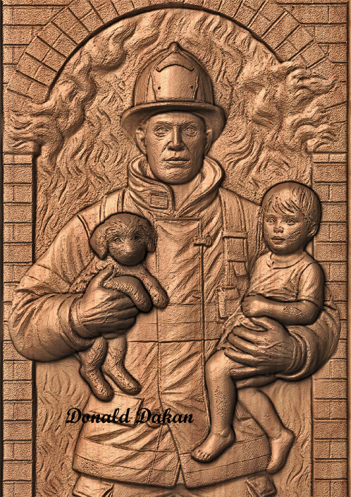 Firefighter Rescue – STL CNC File for Wood Carving