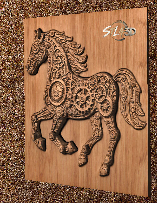 Iron Horse 1 Iron Horse STL File for CNC Router