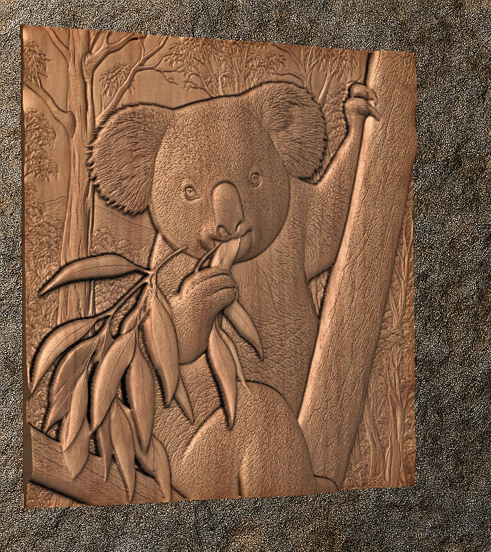 Koala Eating Eucalyptus Leaves 2 Koala Eating Eucalyptus Leaves - STL File