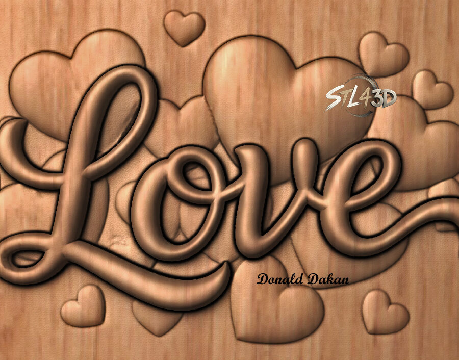 Love and Hearts Love and Hearts STL File for CNC Router & Wood Carving