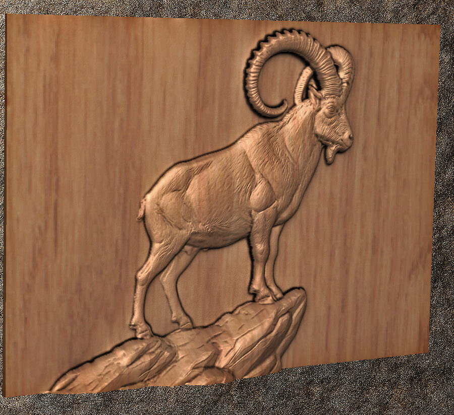 Mountain Goat STL File for CNC Router Wood Carving