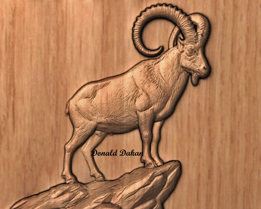 Mountain Goat Mountain Goat STL File for CNC Router Wood Carving