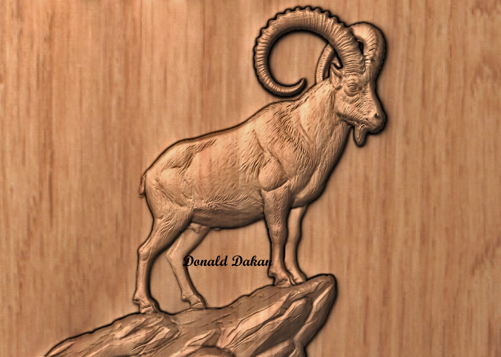 Mountain Goat STL File for CNC Router Wood Carving