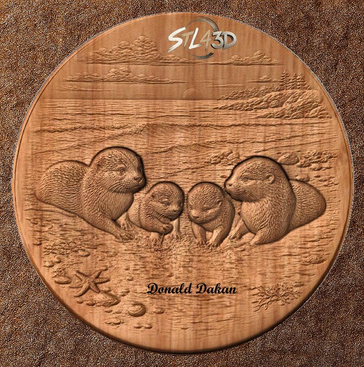 Otter Family Otter Family STL File for CNC Router