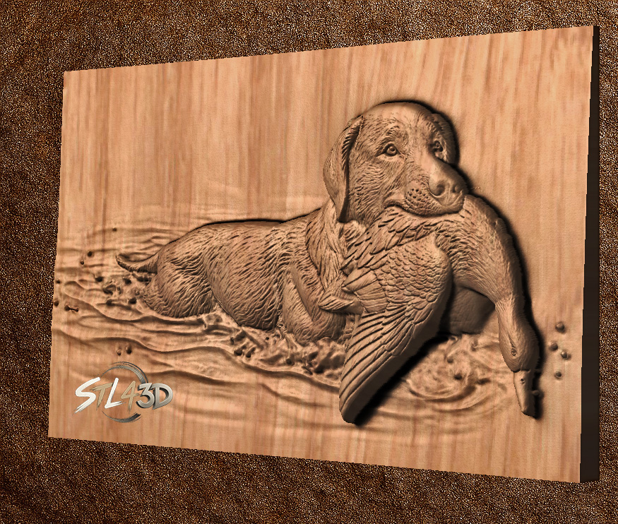 Retriever STL File for CNC Router & Wood Carving