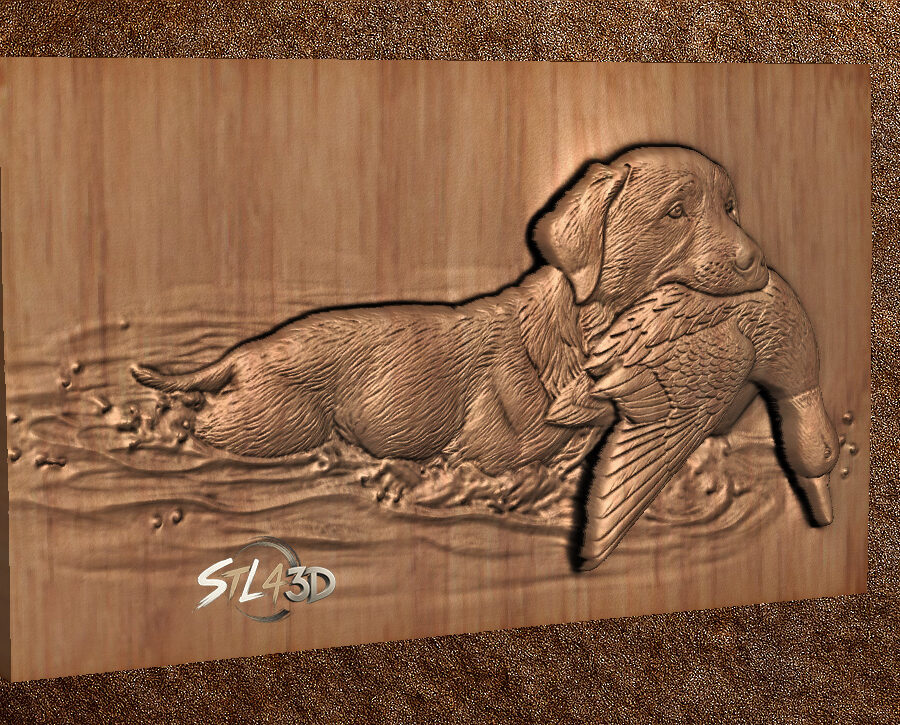 Retriever STL File for CNC Router & Wood Carving