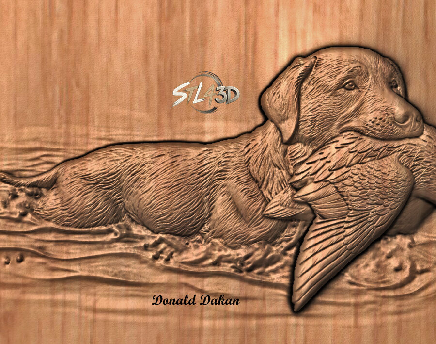 Retriever STL File for CNC Router & Wood Carving