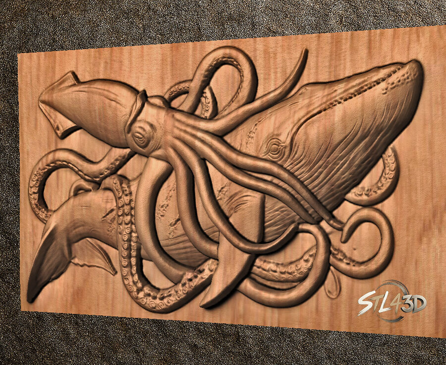 Whale and Squid 1 Whale and Squid - CNC File