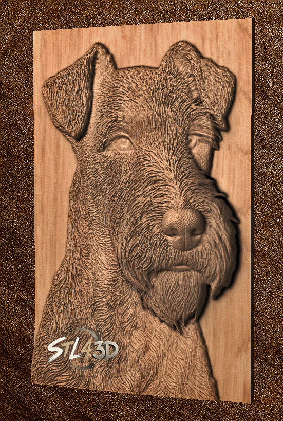 Wire Hair Terrior 1 Wire Hair Terrier STL File for CNC Router