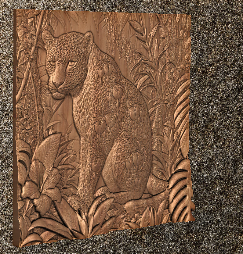 leopard in jungle 1 Leopard in Jungle STL File – Realistic Wildlife Model
