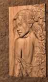 looking over her shoulder 1 Looking Over Her Shoulder STL File for Wood Carving