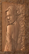 looking over her shoulder 2 Looking Over Her Shoulder STL File for Wood Carving