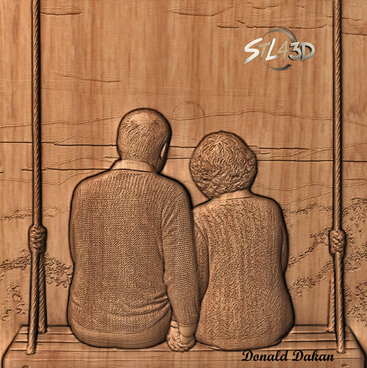 Older Couple on Swing Older Couple on Swing STL File 3D Printable Model