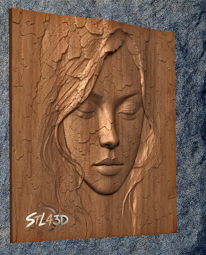 Pealing Paint Face 1 Pealing Paint Face 3D STL File for CNC Router