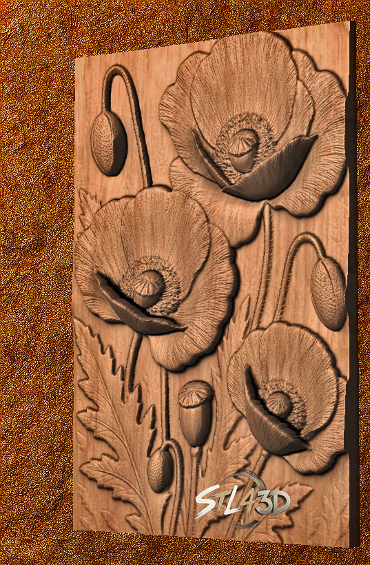 Poppy STL File for CNC Router