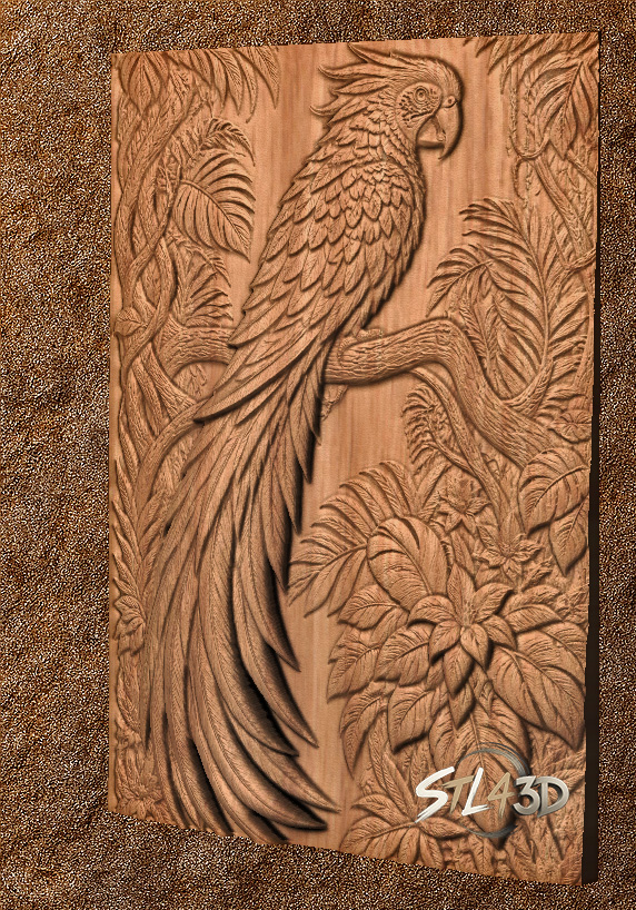 Pretty Bird 1 Pretty Bird 3D STL File for CNC Router