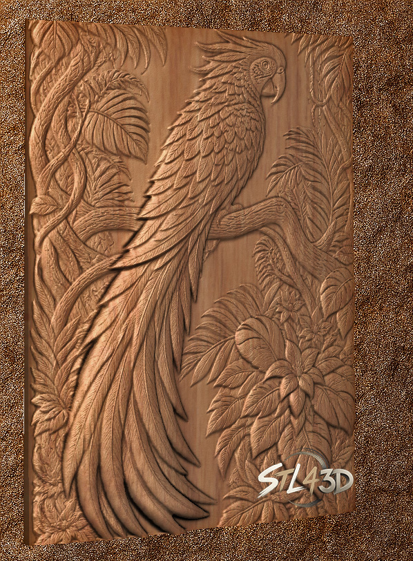 Pretty Bird 2 Pretty Bird 3D STL File for CNC Router