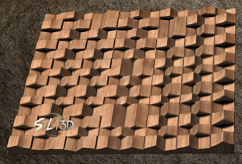 Rotated Squares 2 Rotated Squares STL File Modern Geometric 3D Model