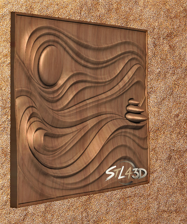 Zen Garden 2 Zen Garden STL File for CNC Router & 3D Wood Carving